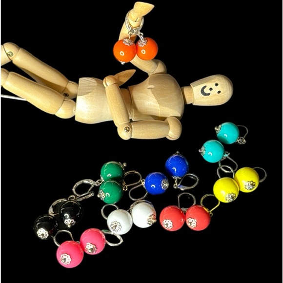 Source Unknown Jewelry - Pairs of Colored Dangling Ball Earrings